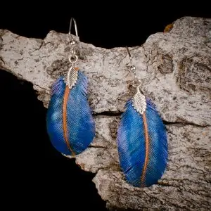 Blue Feather Earrings
