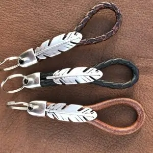 Silver Feather Key Ring