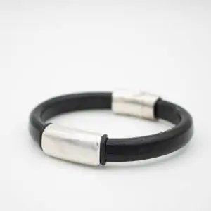 Genuine Leather and Silver Back Country Bracelet
