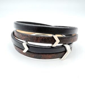 Leather Wrap Bracelet “Flying Arrows” Unisex