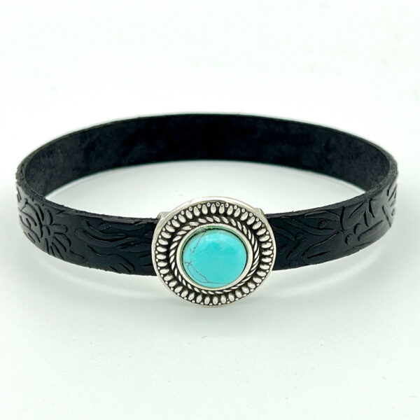 Arizona embossed leather bracelet turquoise