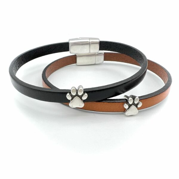 Dog lover's bracelet "Puppy Paw" leather